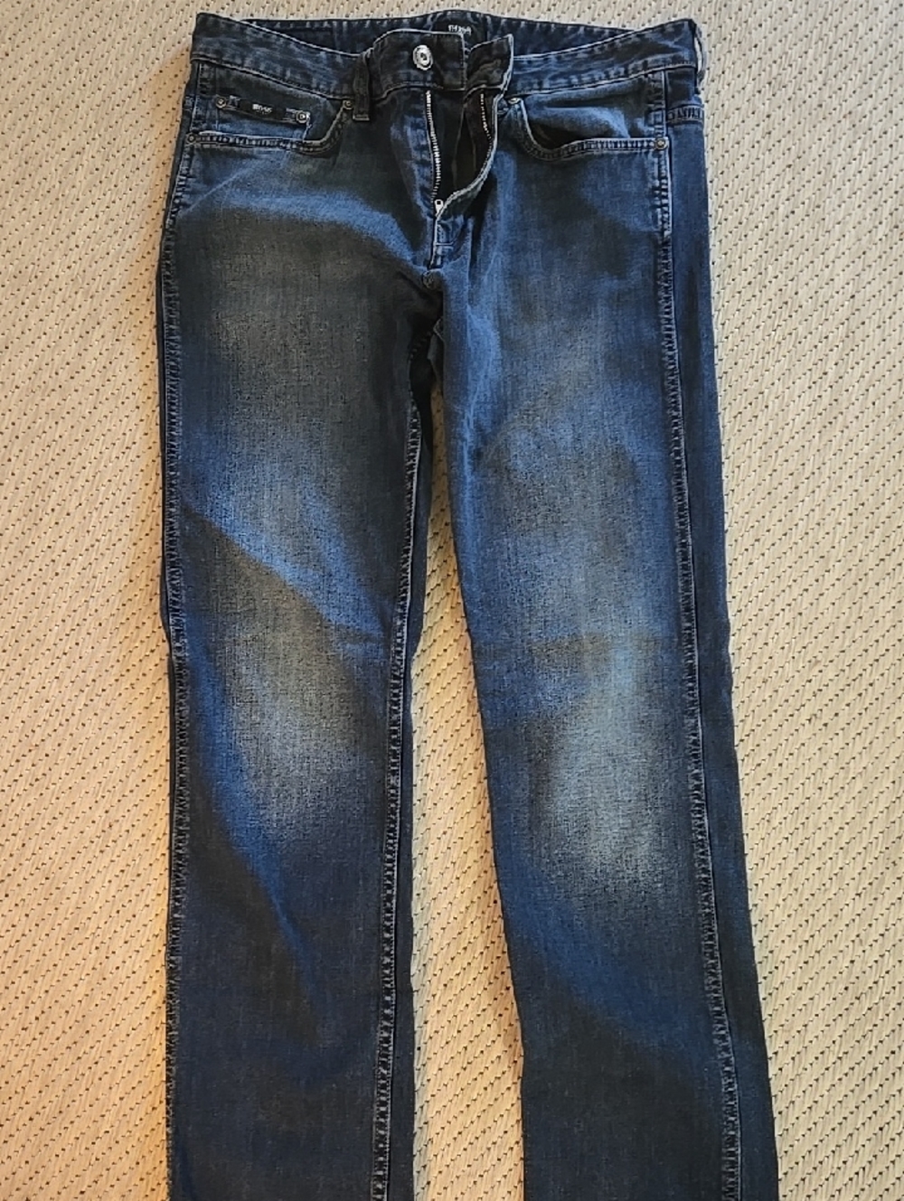 BOSS by Hugo Boss Men's 34/34 Slim-straight Blue Denim Jeans - Picture 6 of 9